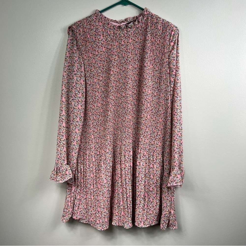 Code X Mode Long Sleeve Pleated Chiffon Mini Dres… - image 1